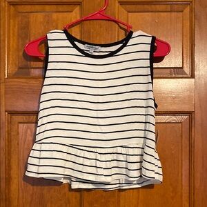 Charlotte Russe Black & White Striped Tank Top